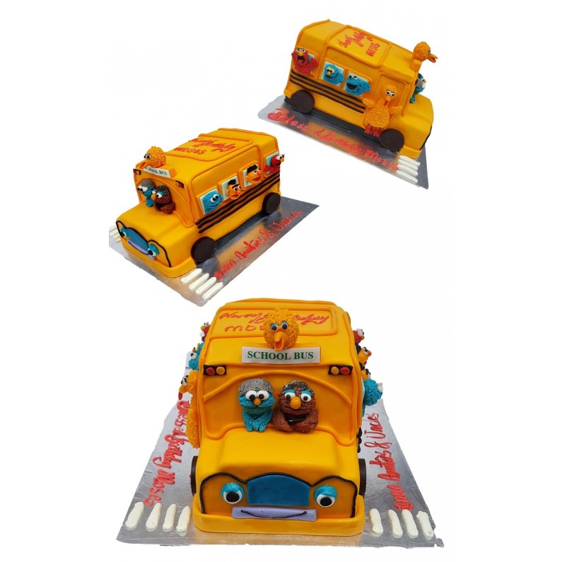 3D Elmo Bus Cake Design